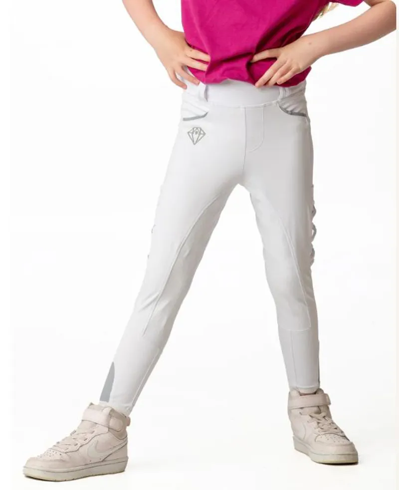 Eclat Equestrian Young Rider LegUps Leggings - White